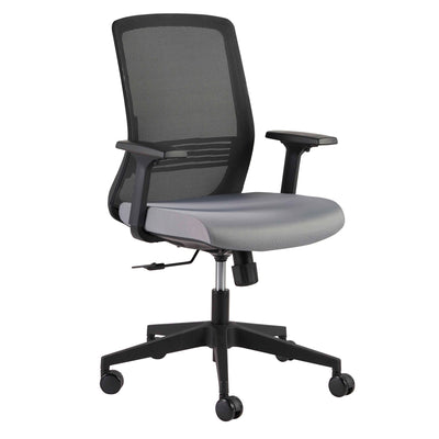 Office Chair with Adjustable Arms in Black Mesh