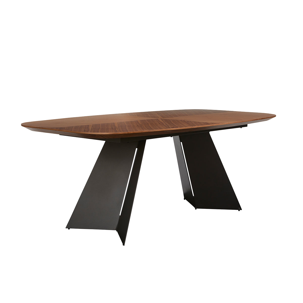 79" Modern Executive Desk with Walnut Top & Dark Gray Steel Base