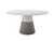 Modern White Solid Surface Circular Meeting Table with Cement Base