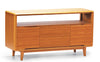 Solid Bamboo 60" Modern Executive Desk with Drawer in Caramel