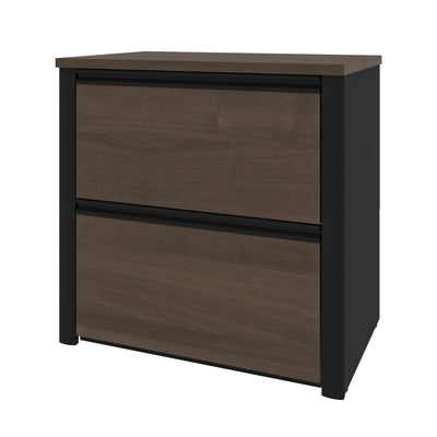 Premium U-shaped Desk in Antigua & Black with Oversized File Drawers