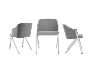 Sophisticated Gray Eco-Leather Guest or Conference Chair