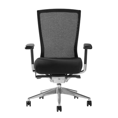 Hourglass-Style Black Mesh Office Chair