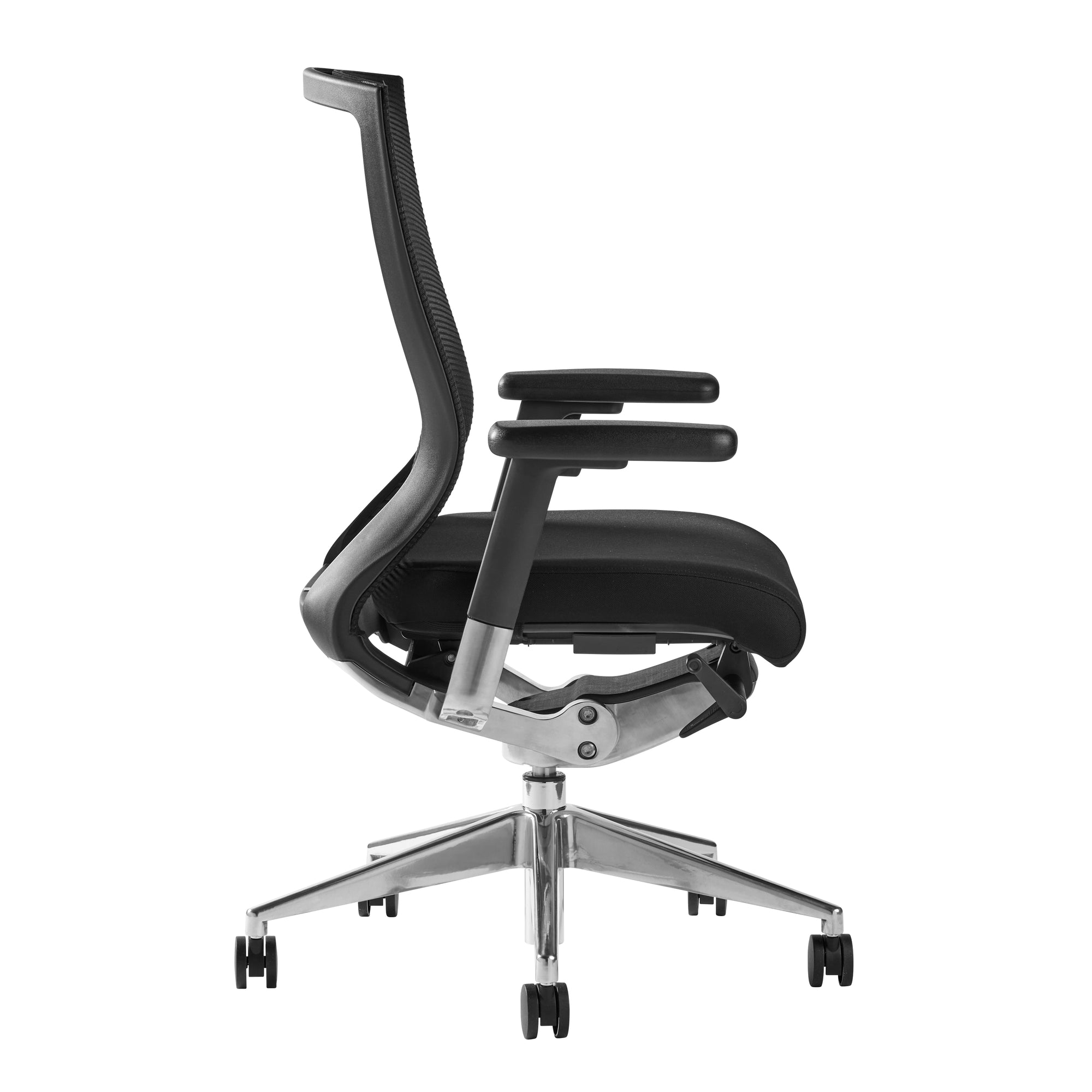 Hourglass-Style Black Mesh Office Chair