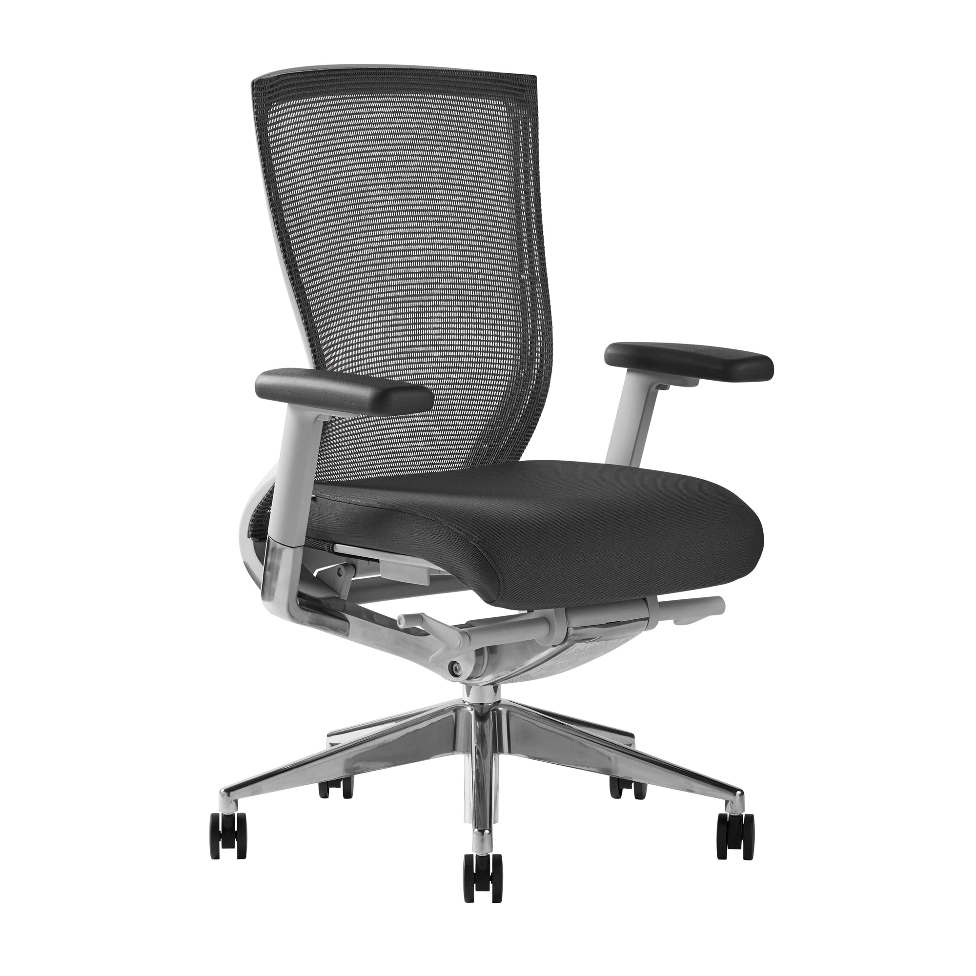 Hourglass-Style Gray Mesh Office Chair