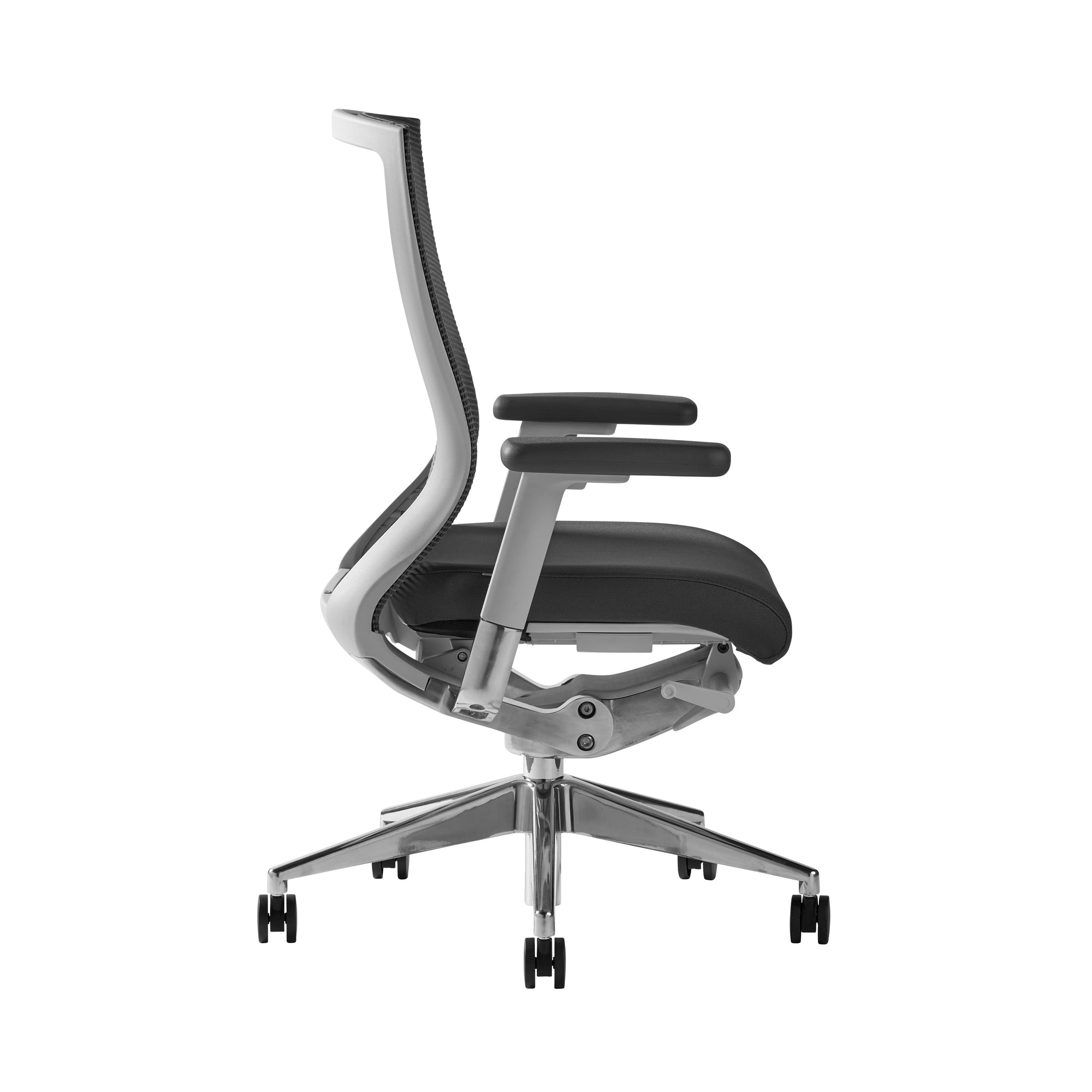 Hourglass-Style Gray Mesh Office Chair