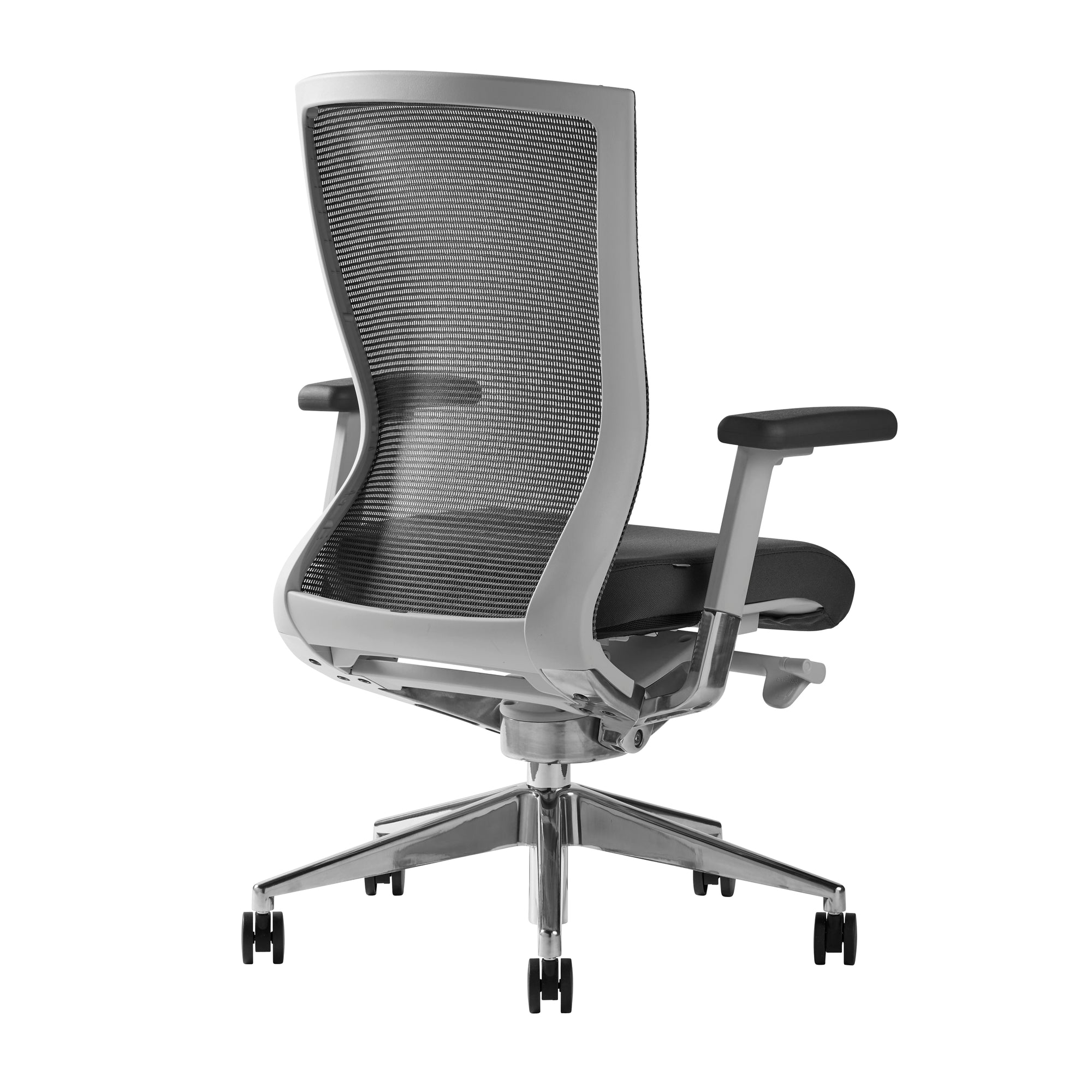 Hourglass-Style Gray Mesh Office Chair