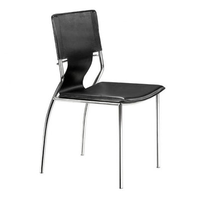 Classic Black Leatherette Guest or Conference Chair (Set of 4)