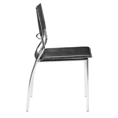 Classic Black Leatherette Guest or Conference Chair (Set of 4)