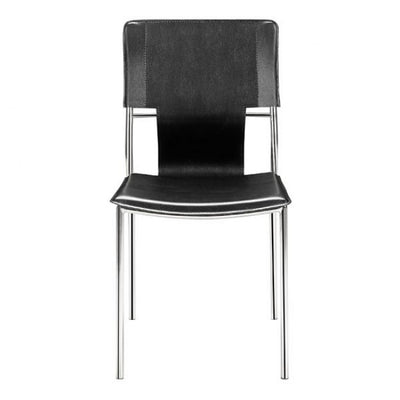 Classic Black Leatherette Guest or Conference Chair (Set of 4)