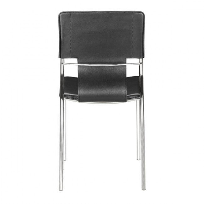 Classic Black Leatherette Guest or Conference Chair (Set of 4)