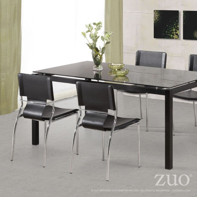 Classic Black Leatherette Guest or Conference Chair (Set of 4)