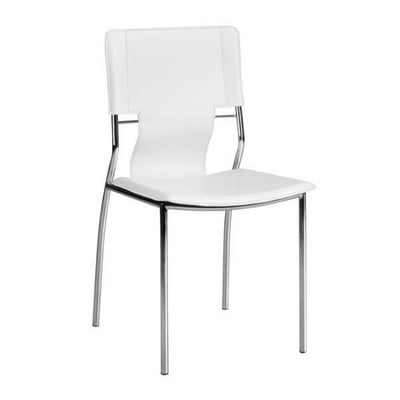 Classic White Leatherette Guest or Conference Chair (Set of 4)