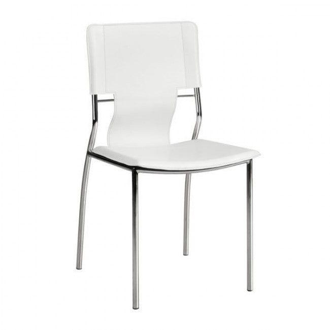 Classic White Leatherette Guest or Conference Chair (Set of 4)