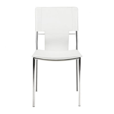 Classic White Leatherette Guest or Conference Chair (Set of 4)