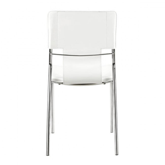 Classic White Leatherette Guest or Conference Chair (Set of 4)
