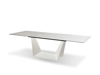 Sturdy White Conference Table or Executive Desk with Ceramic Glass Top