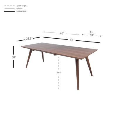 63" Classic Extending Executive Desk or Conference Table w/ Walnut Veneer
