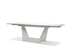 Sturdy White Conference Table or Executive Desk with Ceramic Glass Top