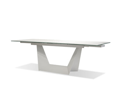 Sturdy White Conference Table or Executive Desk with Ceramic Glass Top