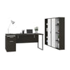 66" Desk with Included Cabinets in Deep Gray and White