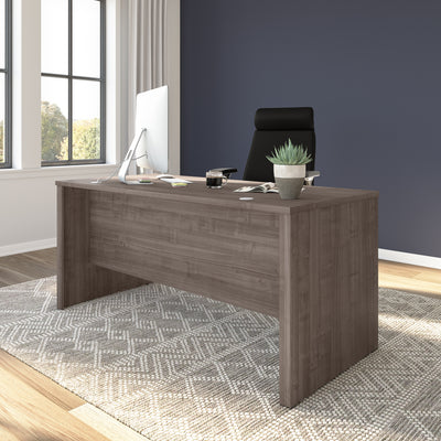 65" Executive Desk with Cord Management Grommets in Soft Gray Maple