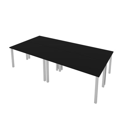 Set of 4 60" Black Desks with Metal Legs