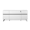 Modern White Lacquer L-shaped Desk with Storage (Left Return)
