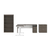 72" L-Shaped Adjustable 3-Piece Desk Set in Bark Gray and White