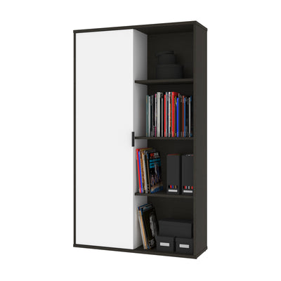 36" Storage Cabinet in Deep Gray & White