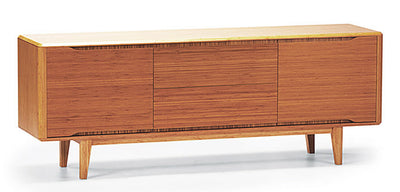 Solid Bamboo 60" Modern Executive Desk with Drawer in Caramel