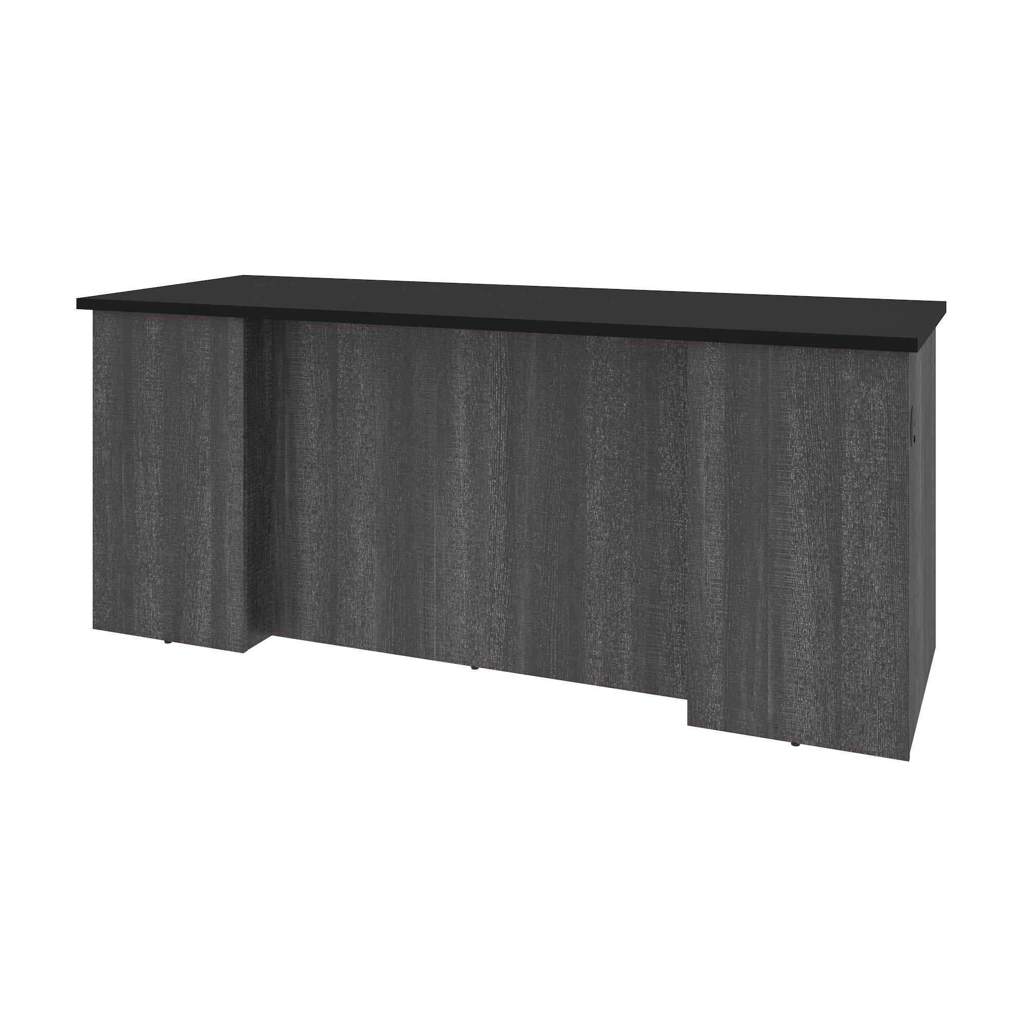 71" Bark Gray & Black Premium Executive Desk