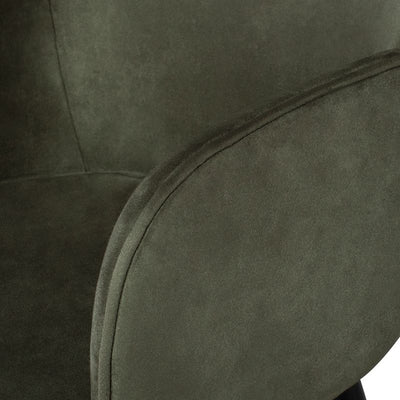 Elegant Cozy Office Chair in Sage Suede
