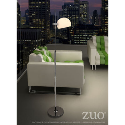 Minimalist Floor Lamp w/ Frosted Glass Shade