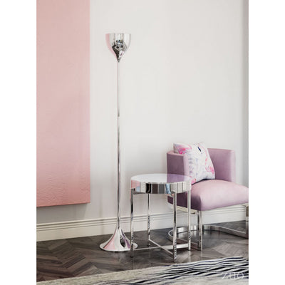 Slim & Subtle Silver Chrome Office Floor Lamp