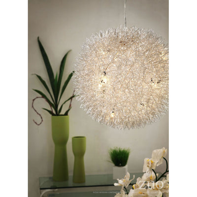 Gorgeous Puffed Hanging Office Lamp w/ Dandelion Design