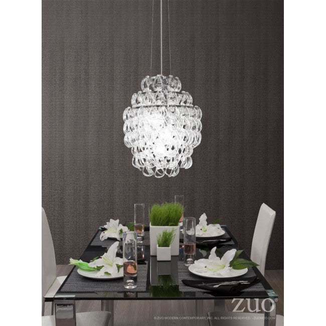 Stunning Chrome & Glass Chandelier