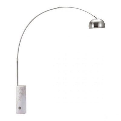 Sleek Marble & Chrome Arched Office Floor Lamp