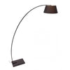 Simple Arched Floor Lamp w/ Black Metal & Black Shade