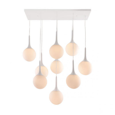 Frosted Teardrop Multiple Bulb Hanging Light