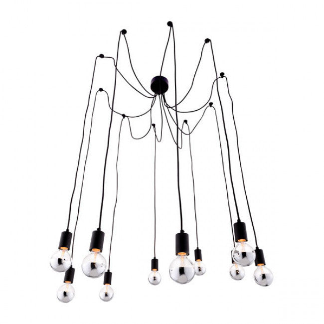 Neo-Classical Draping Bare Bulb Chandelier
