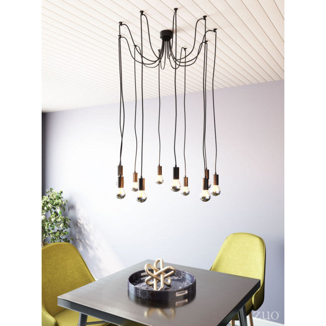 Neo-Classical Draping Bare Bulb Chandelier