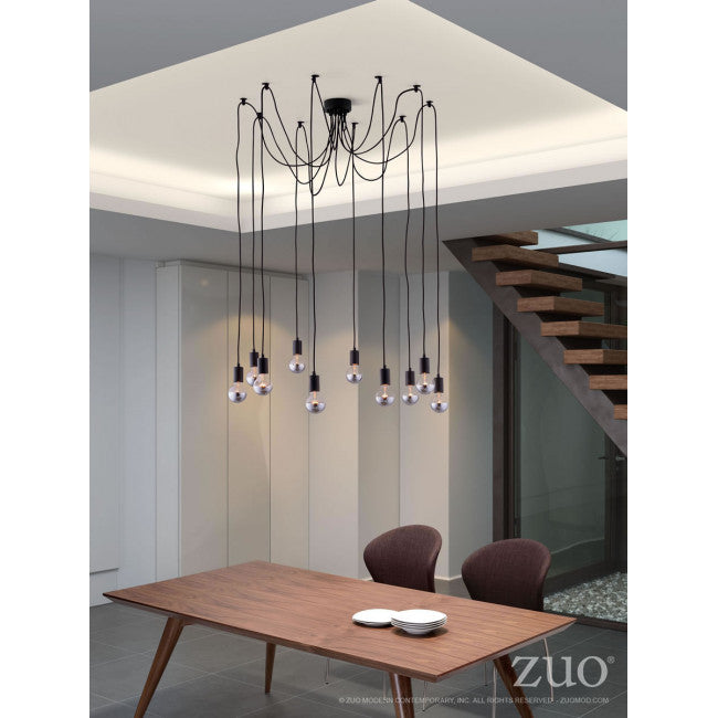 Neo-Classical Draping Bare Bulb Chandelier