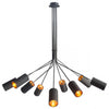 Multi-Tiered Black Metal Ceiling Lamp