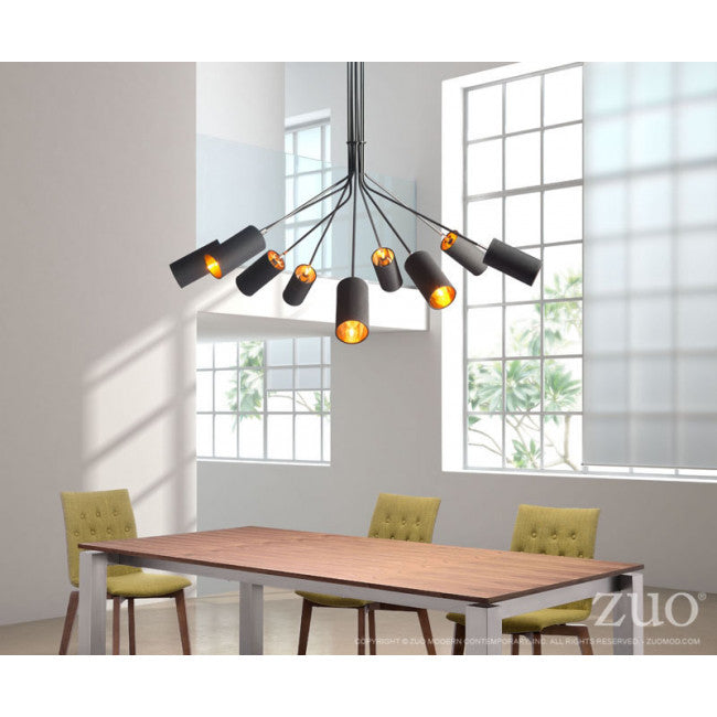 Multi-Tiered Black Metal Ceiling Lamp