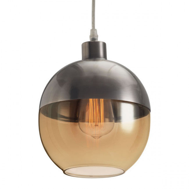 Spherical Two-Tone Office Lamp in Amber & Bronze Satin