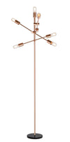 Brushed Copper and Black Marble Floor Lamp