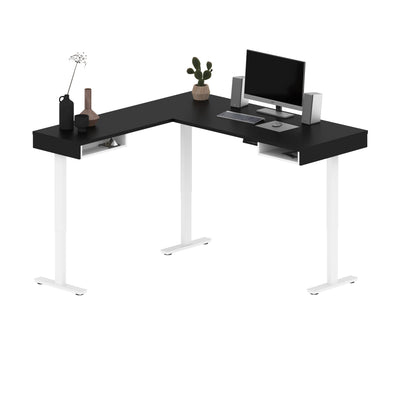71" L-Shaped Sleek Black & White Standing Desk