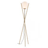 Brushed Brass Three-Legged Floor Lamp w/ Orb Lamp