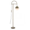 Brass & Frosted Glass Mid-Century Office Floor Lamp